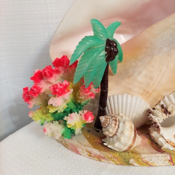 Conch TV  Accent Light Sea Shells Coral Palm Flamingo Rewired Battery 1960 - Picture 8 of 13